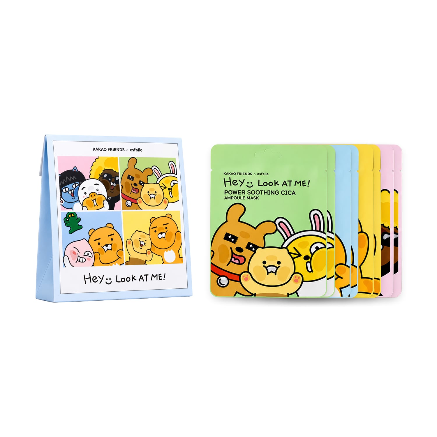 Набір тканинних масок для обличчя Esfolio x Kakao Friends Look At Me Ampoule Mask Set, 8*25 мл